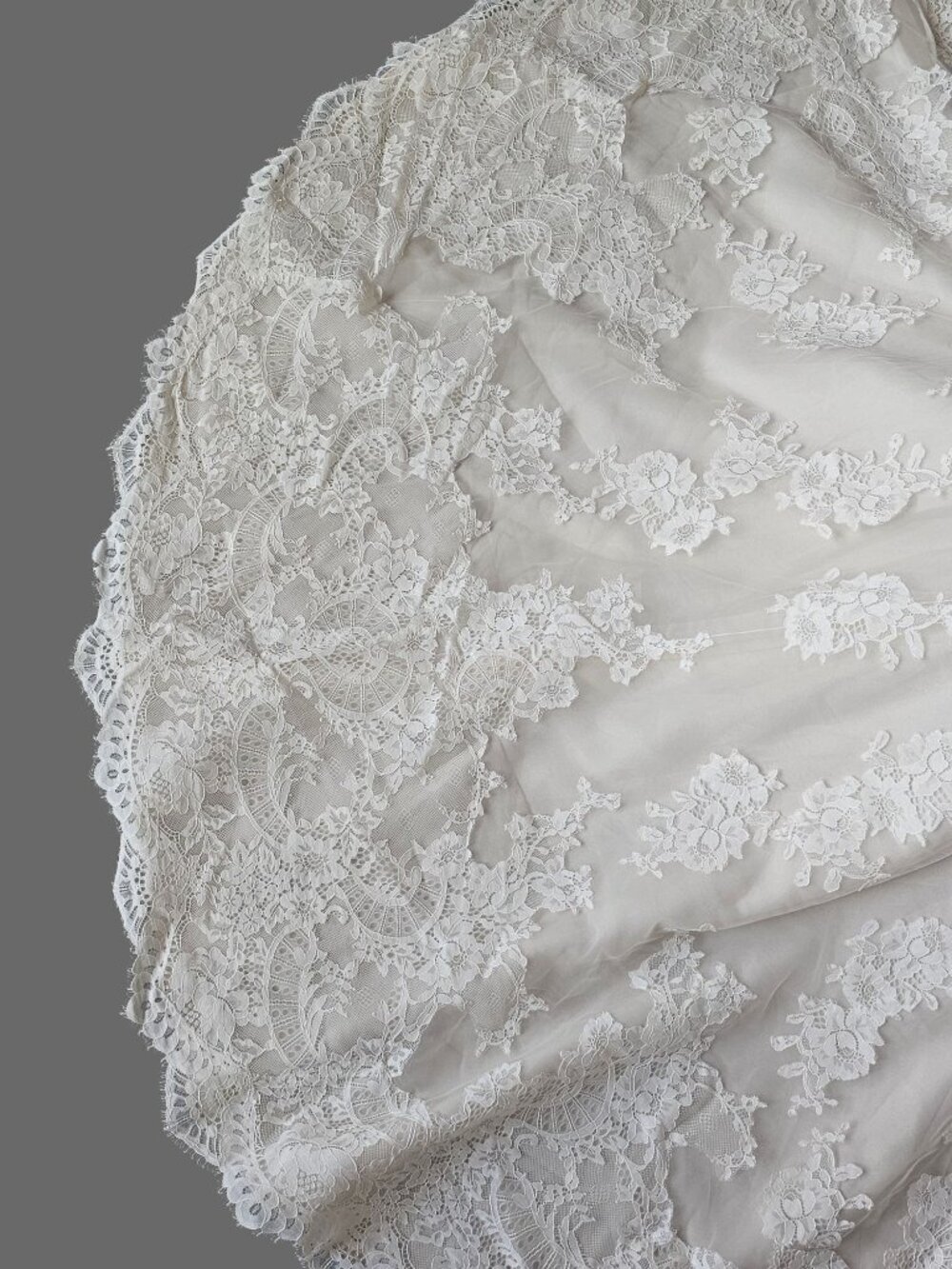 NEW Nude/Ivory Full Lace Racerback V-Neck Fit/Flare Wedding Gown - San Patrick - Picture 11 of 11